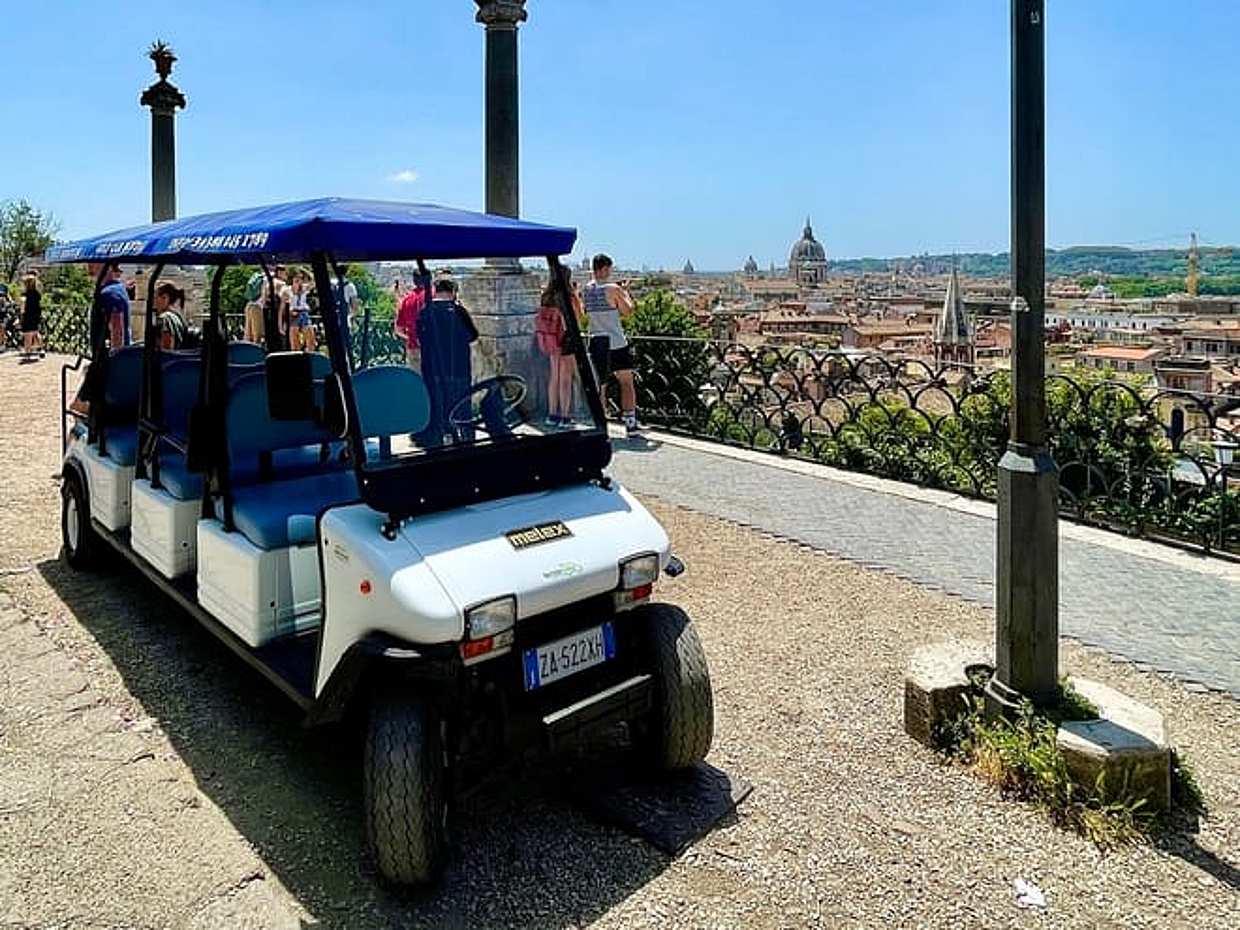 Rome in 1 Day: Private Golf Cart Adventure & Wine Tasting in an Ancient Cellar