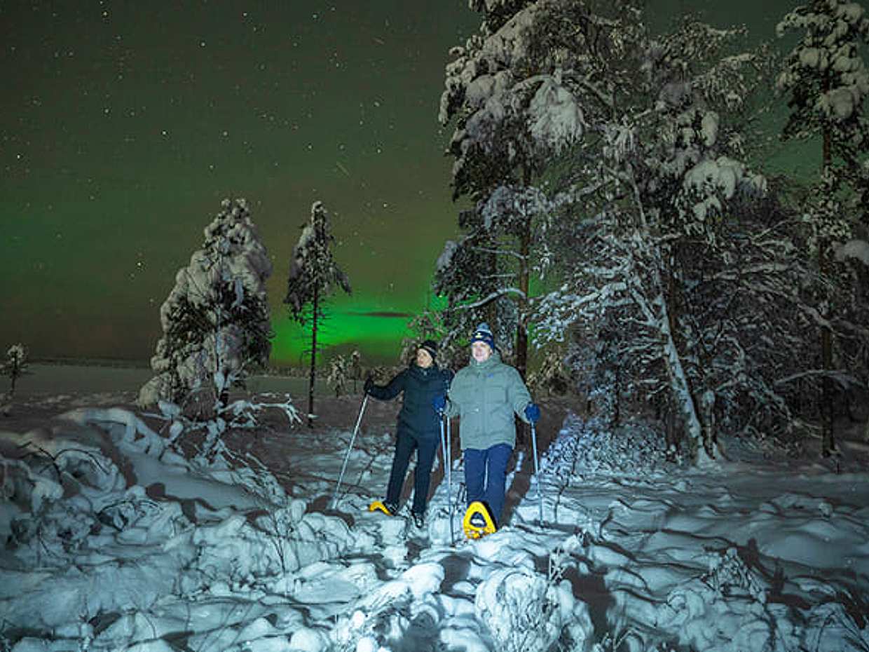 Night Snowshoeing — search for the Aurora, Levi, photo 4