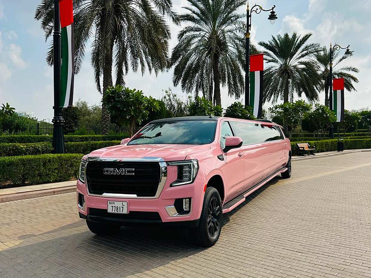 Pink GMC Yukon Limousine Ride upto 20 Pax