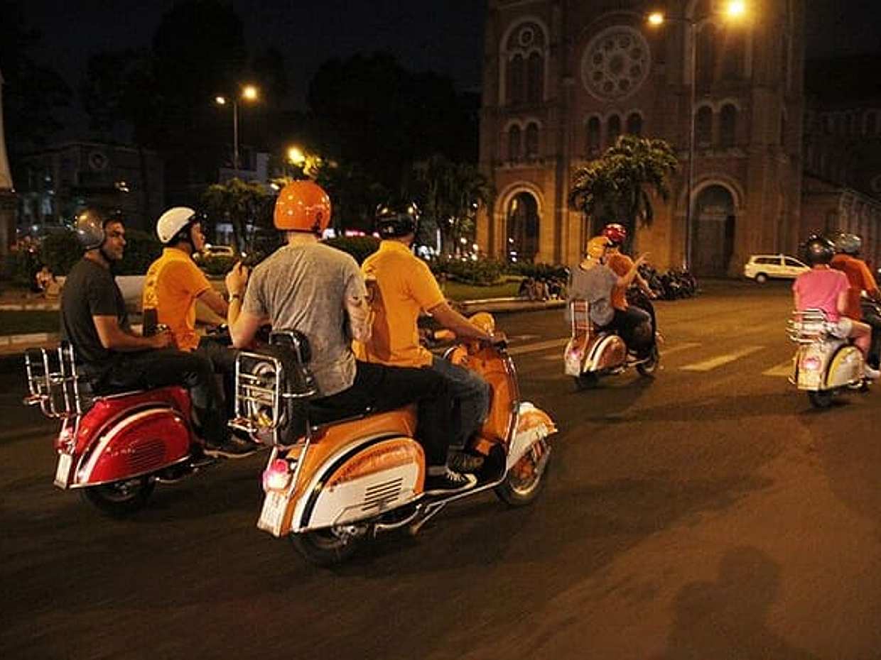 Saigon Nightlife Half-Day Tour by Vintage Vespa/Motorcycle