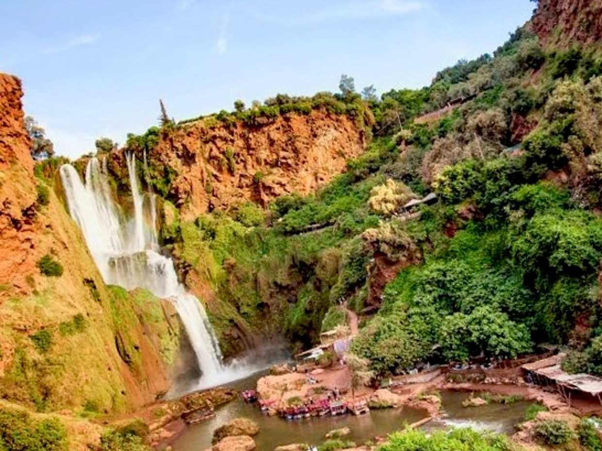 Ganztägige geführte Wanderung zu den Ouzoud-Wasserfällen und Bootsfahrt ab Marrakesch in Marokko, Ouzoud-Wasserfälle