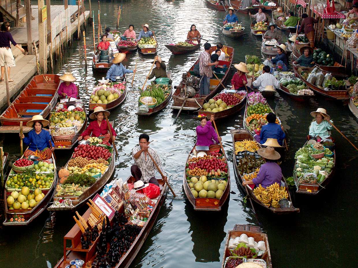 Floating and Railway Market, Coconut and Salt Farm from Bangkok (Group Tour) in Thailand