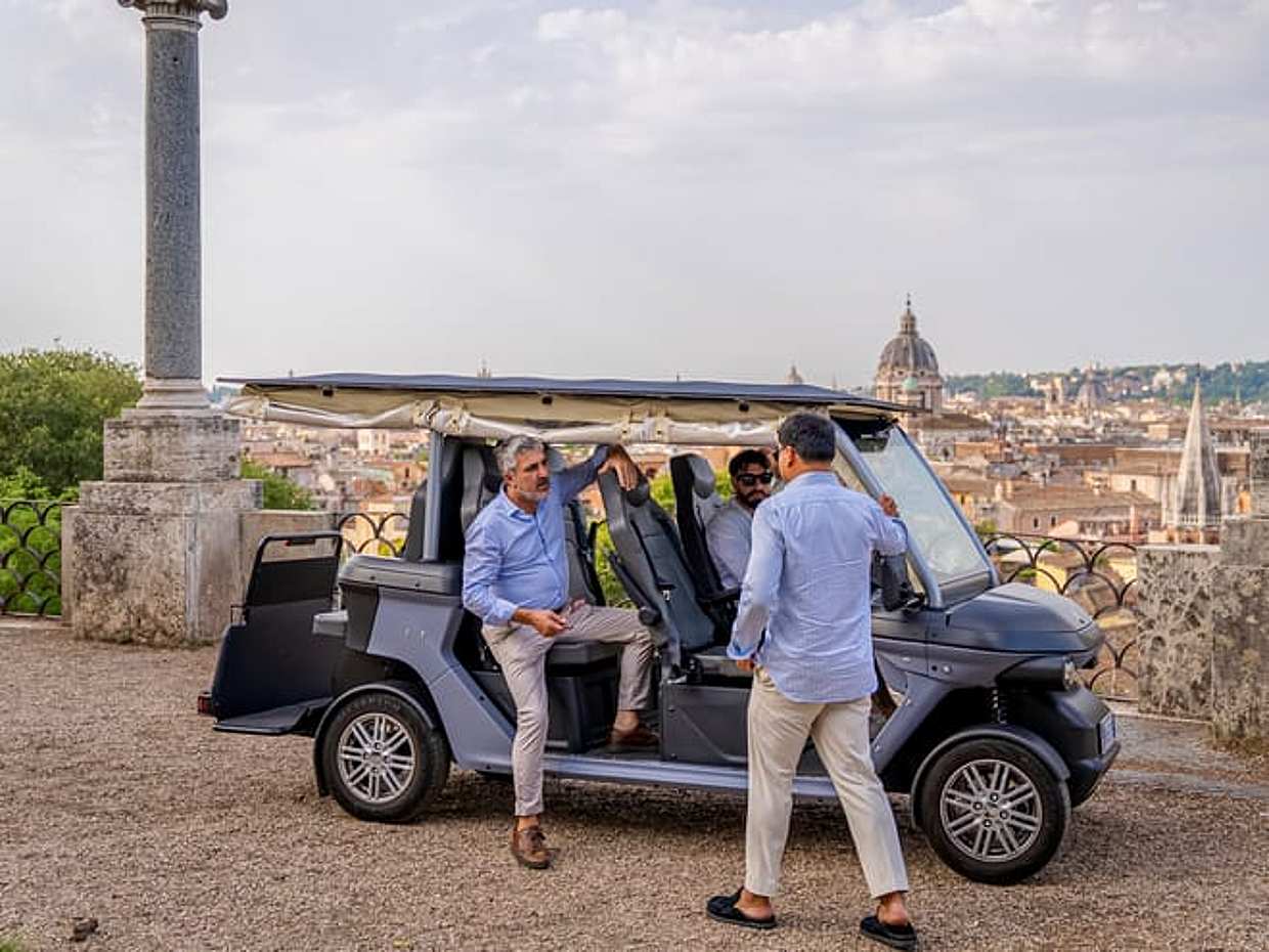 Exclusive Rome Golf Cart Tour with Wine Tasting & Hotel Pick-Up
