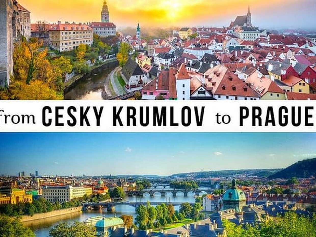 Transfer from Cesky Krumlov to Prague with 2h for sightseeing