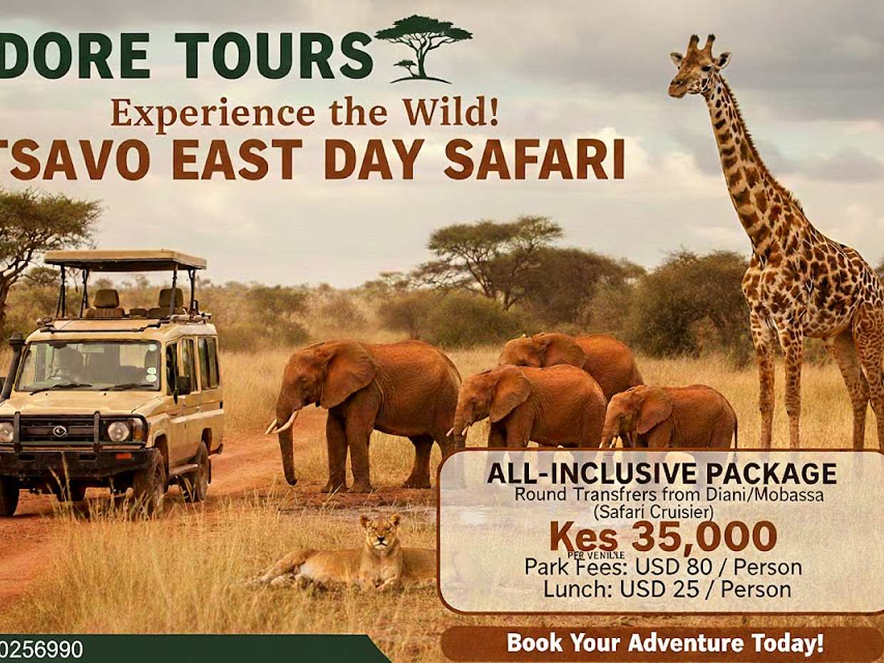 1-Day Tsavo National Park Safari from Diani in Kenya, Diani Beach