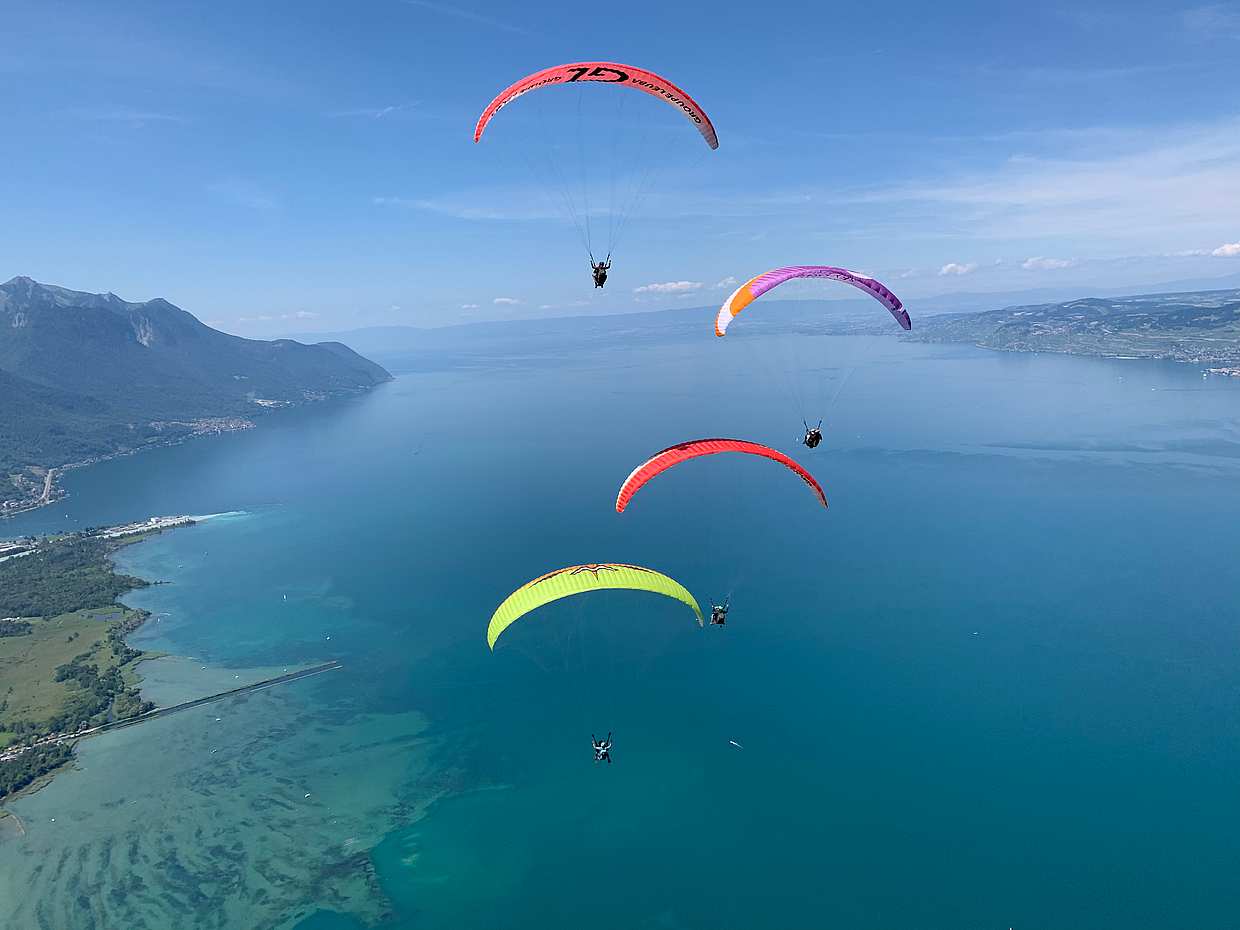 Lake Geneva Paragliding Flight