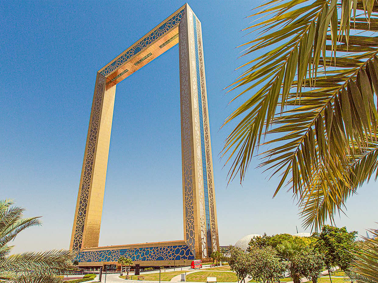 "Crucero en Dhow por Dubai Marina con cena y tour de Dubai Frame con traslados privados en Emiratos Árabes Unidos"