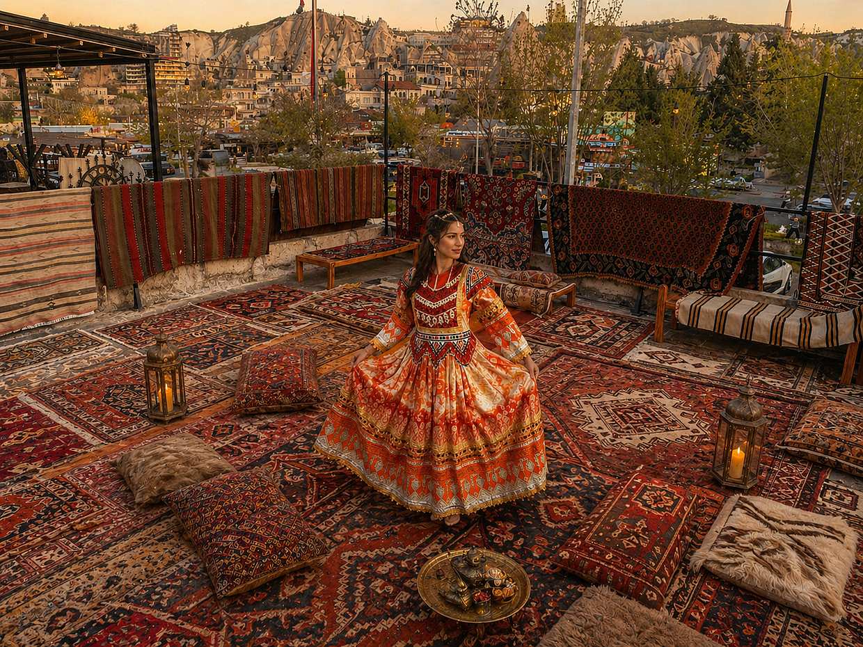 Photo Session Cappadocia Rug Terrace - Open Terrace in Goreme - Turkish Rugs