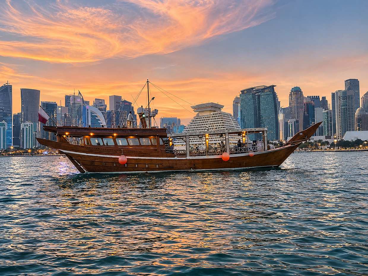 Doha Private City Highlights Tour with Dhow Boat Cruise in Qatar