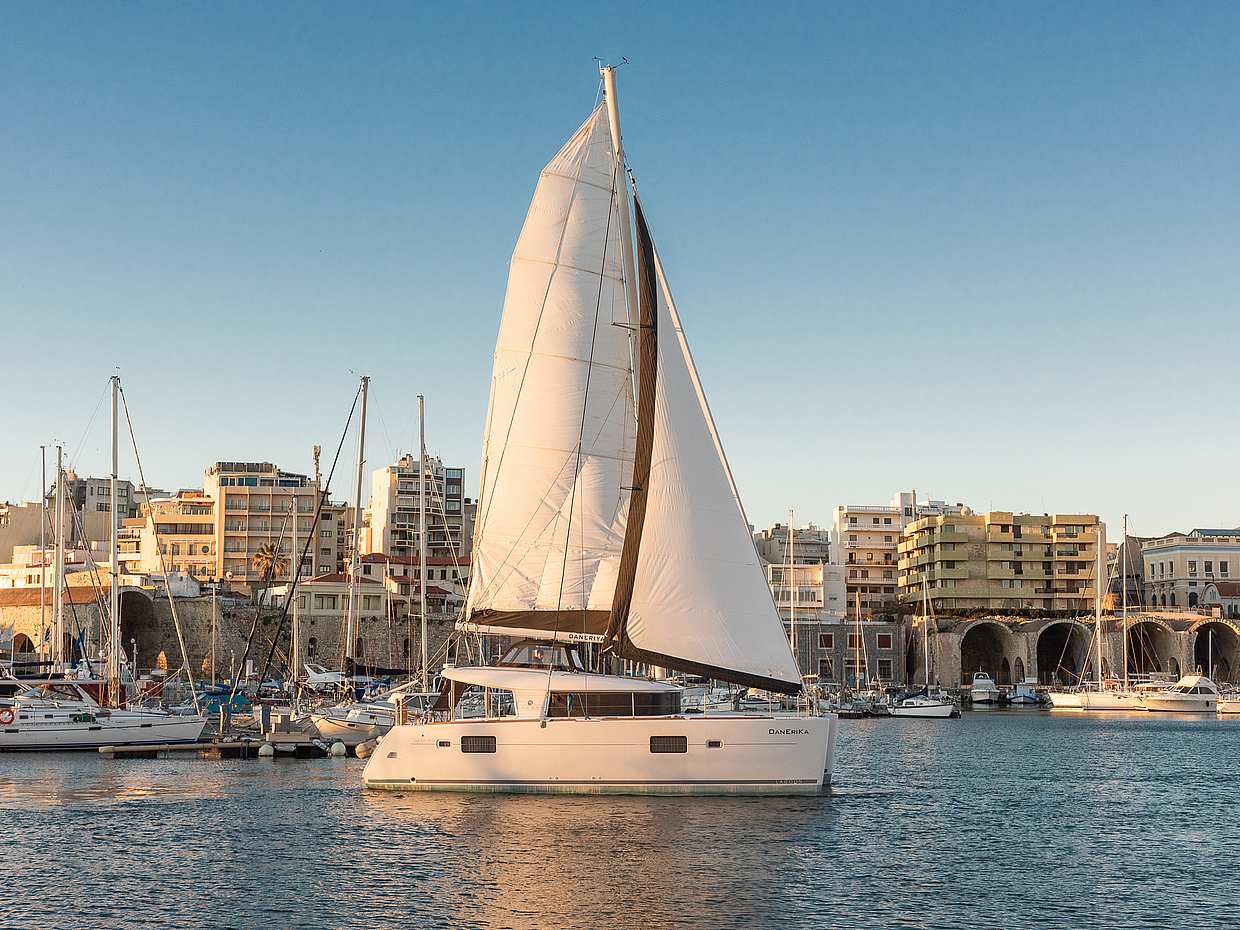 Luxury Catamaran Full-day Cruise from Rethymno, Greece