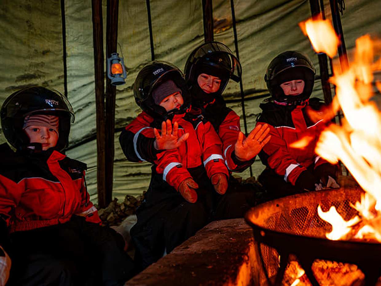 Arctic Night Family Snowmobile Safari with Campfire, Levi, photo 5