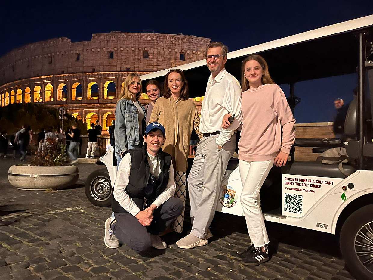 Rome 2-hour Golf Cart Night Tour with Hotel Pick-up in Italy, Golf Cart Tour