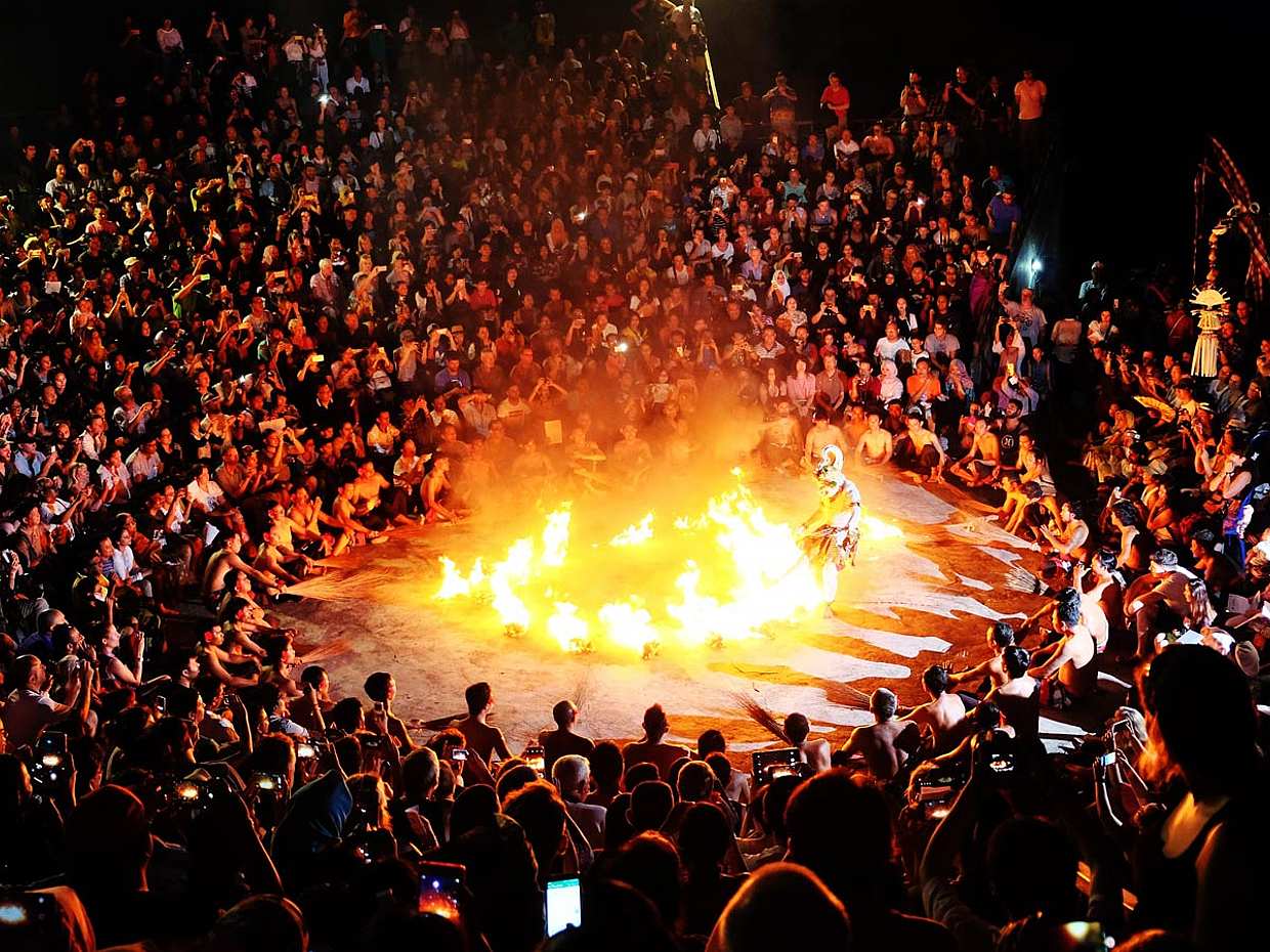 Incredible Kecak Fire Dance and Beautiful Sunset in Uluwatu Temple in Bali, Indonesia, photo 2