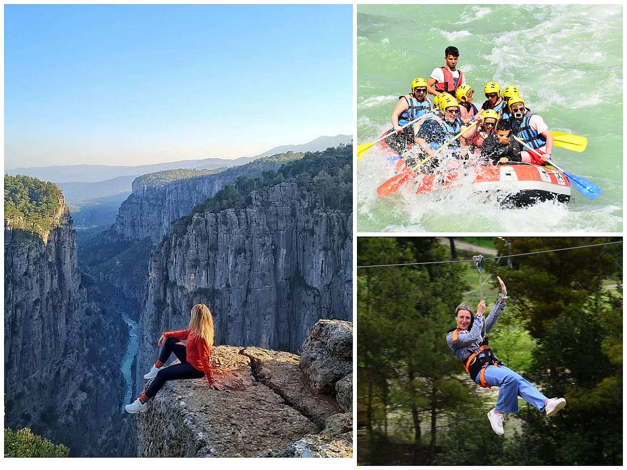 3 in 1 : Eagle Canyon, Rafting and Zipline Tour from Alanya in Turkey