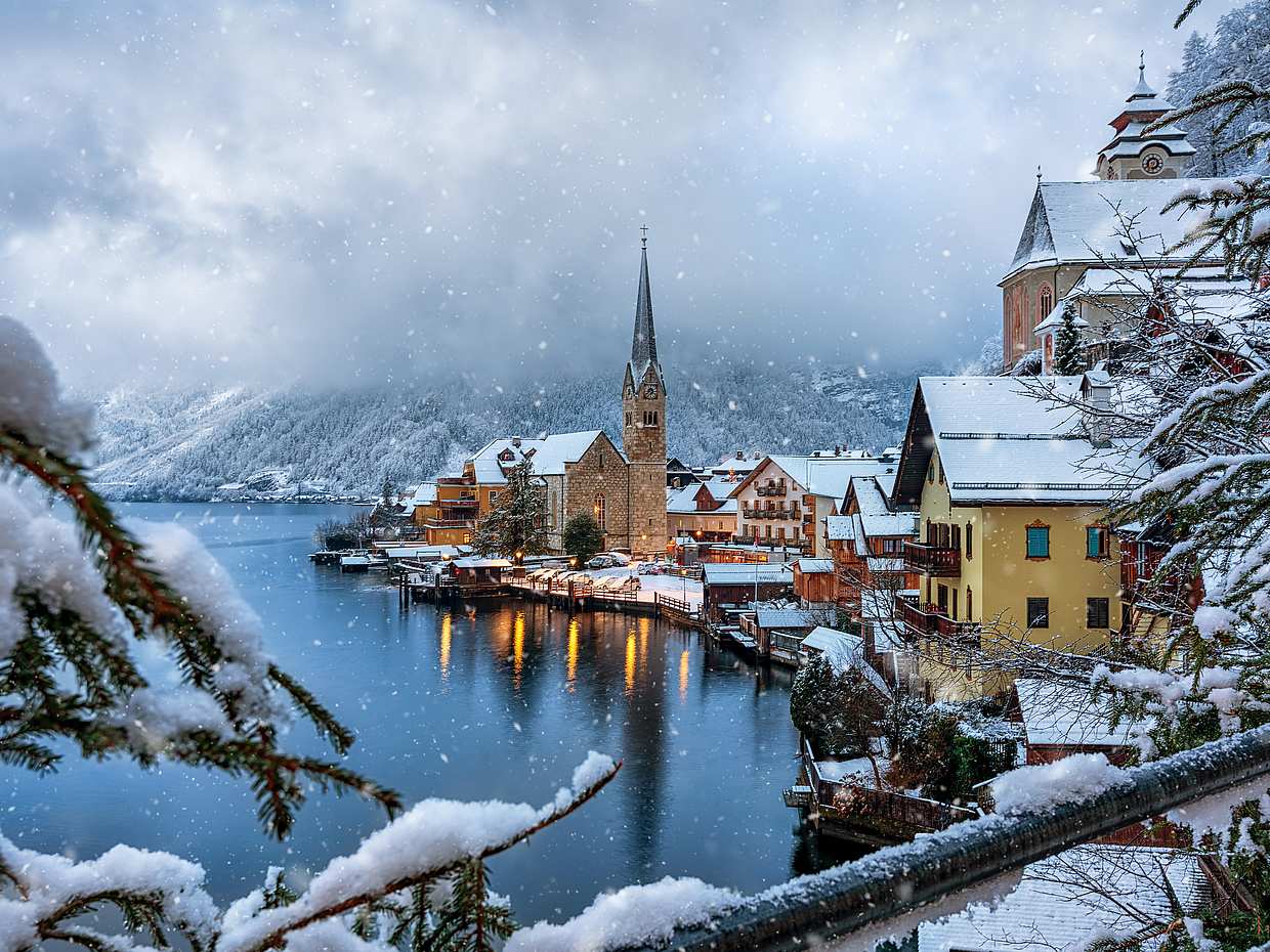 Wycieczka do Hallstatt w Austrii, Jezioro i wioska Hallstatt
