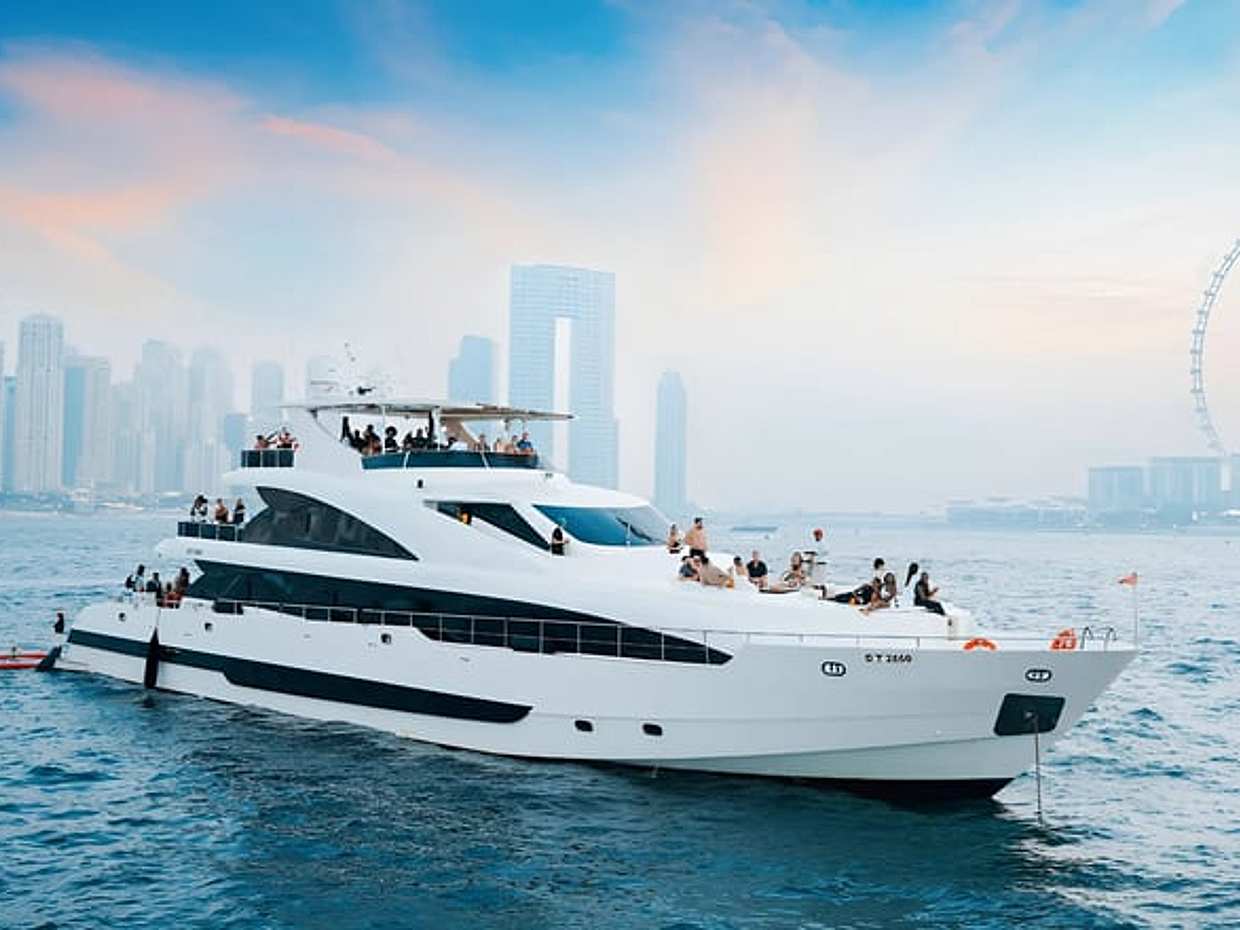 Dubai Marina Superyacht Cruise with DJ, Live Cooking and Pool