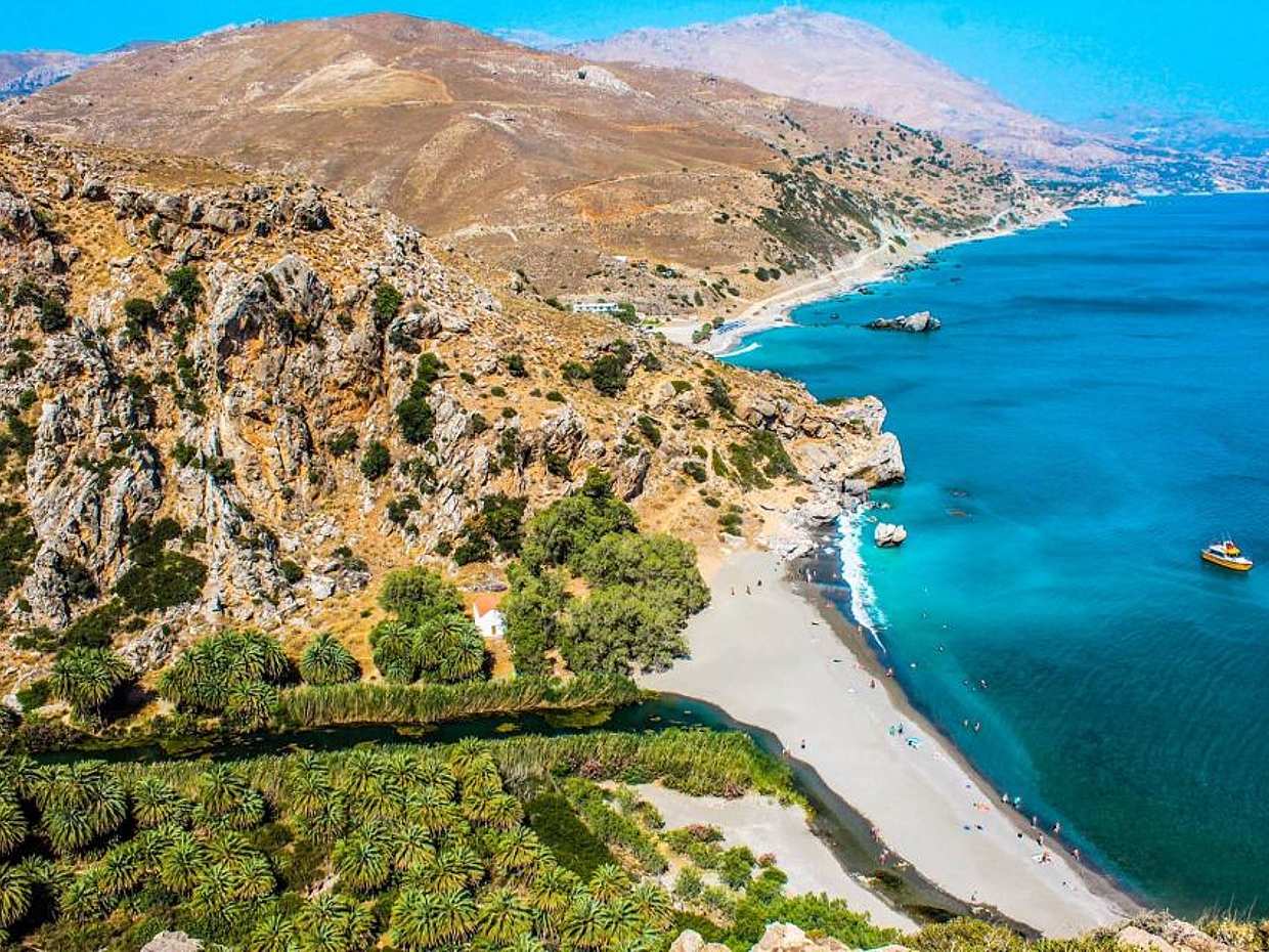 From Heraklion: Full-day Tour to Preveli Palm Beach, Damnioni Beach & Rethymno Town, Greece, photo 4