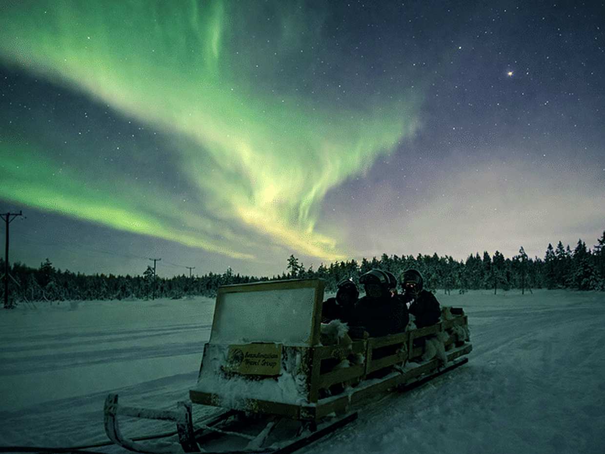 Arctic Night Snowmobile Sled Ride with Campfire, Levi, photo 3