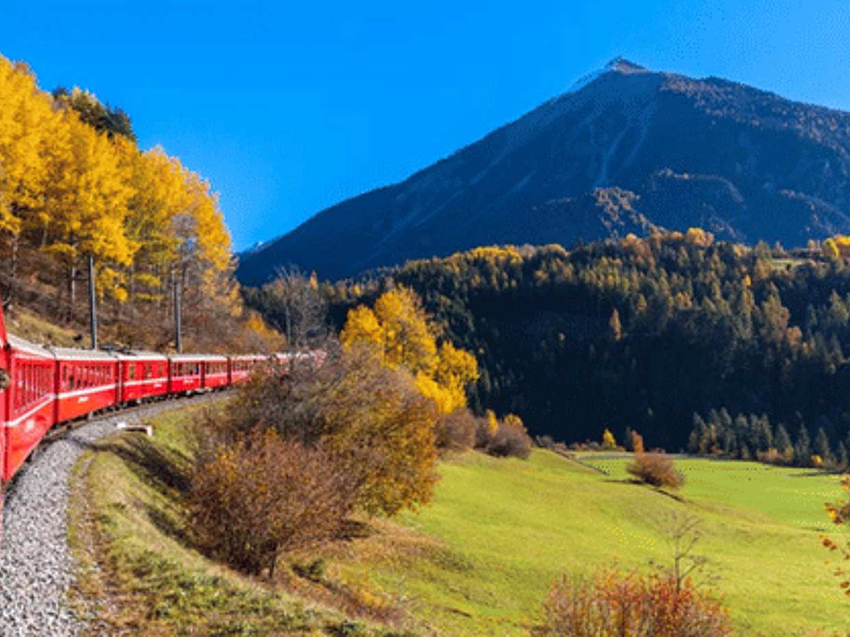 Bernina Red Train and St Moritz full day tour from Milan