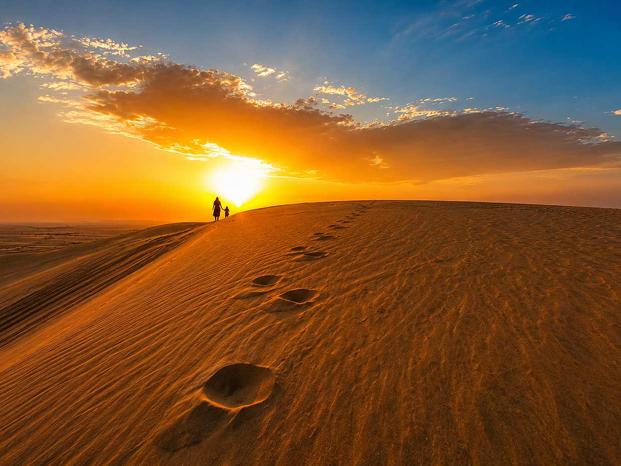 Doha Private Sunset Desert Safari with Dune Bashing, Inland Sea Visit & Swim in Qatar