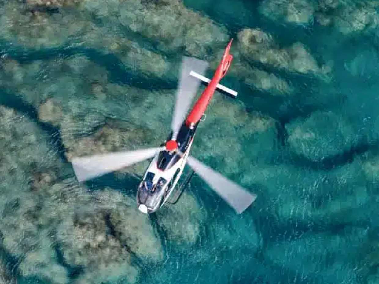 Vuelo Privado en Helicóptero Heli-Sun del Norte desde Triolet en Mauricio, Grand Baie.
