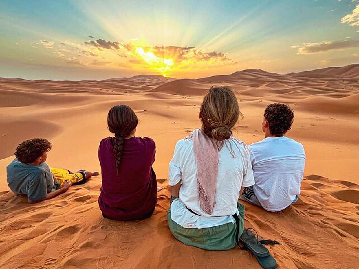 Wüstennacht und Kamel Trekking in Merzouga in Marokko.
