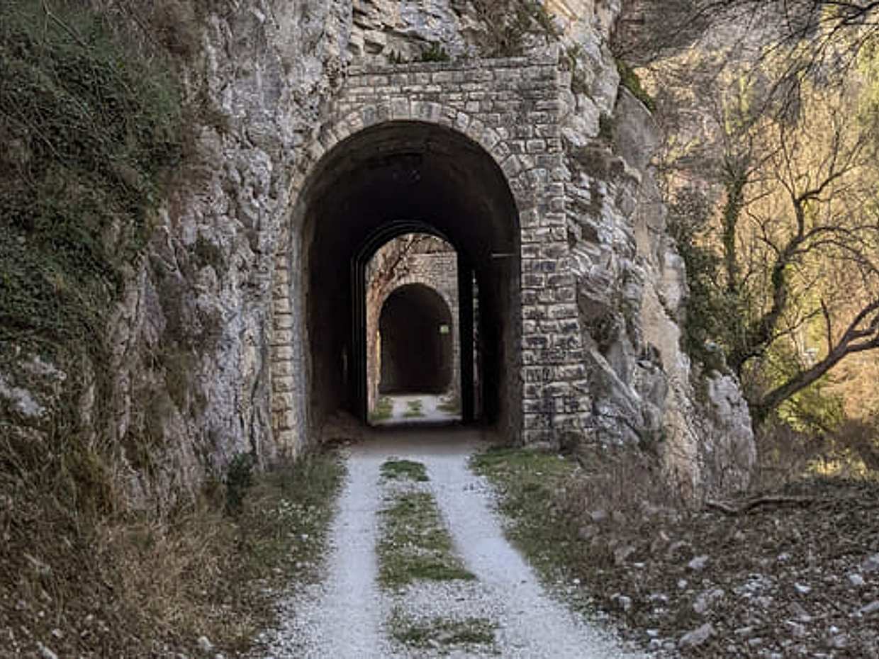 Hiking at the abandoned railway