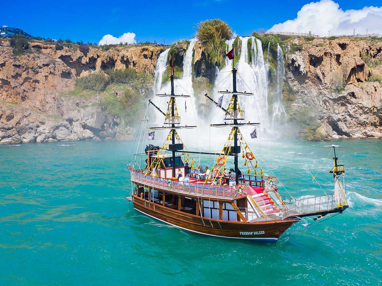 Antalya Relax Boat Tour. Waterfall and Beach Visit, Including Lunch and Non-Alcoholic Beverages in Turkey, Antalya District