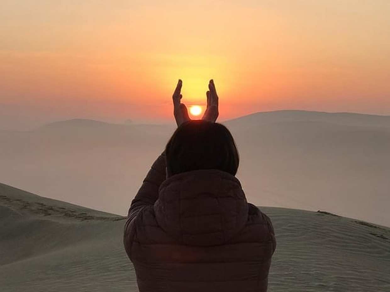 Sunrise Desert Safari with Quad bike and Sandboarding,