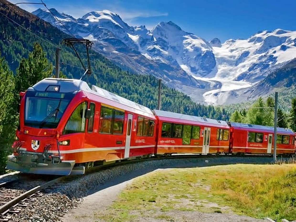 Bernina Train and St Moritz 1 day Private Tour with pick up