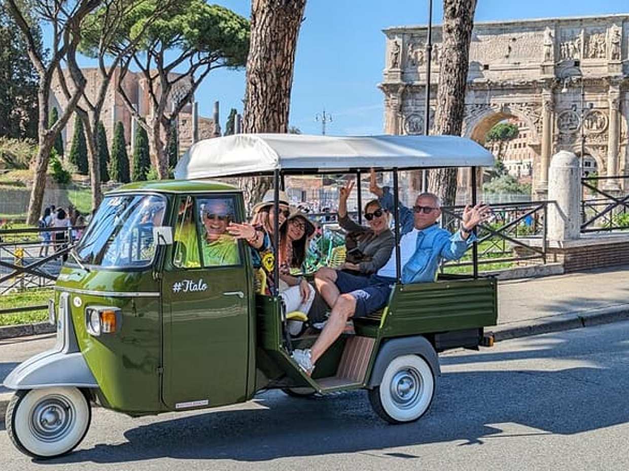Private Tour Piaggio Ape Car Appia Antica & Food Tour