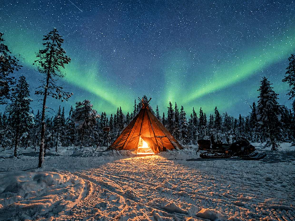 Arctic Night Family Snowmobile Safari with Campfire, Levi, photo 3