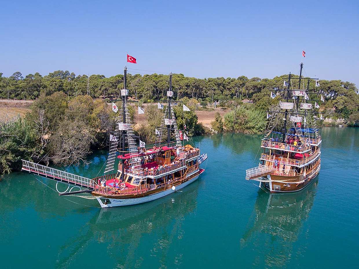 Manavgat Boat Tour, Visit Public Bazaar and Waterfall from Side in Turkey, Manavgat Small Waterfall