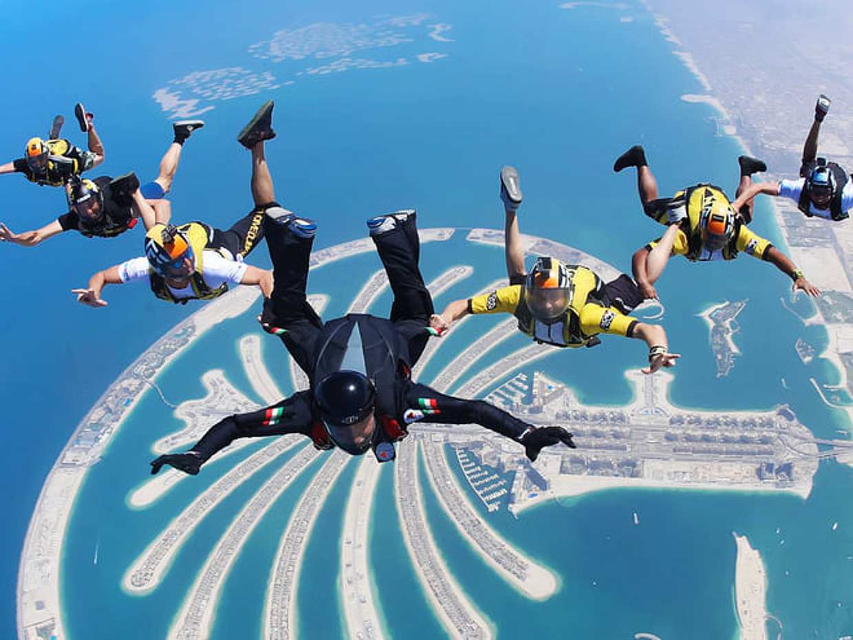 Skydive Dubai at Palm Drop Zone in United Arab Emirates