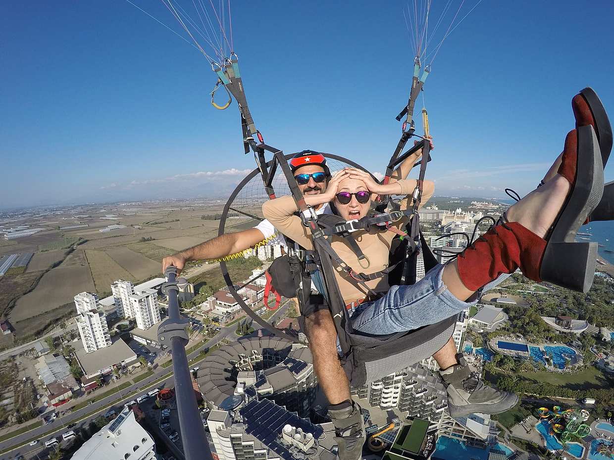 Tandem Paramotor Paragliding Experience in Turkey, Antalya