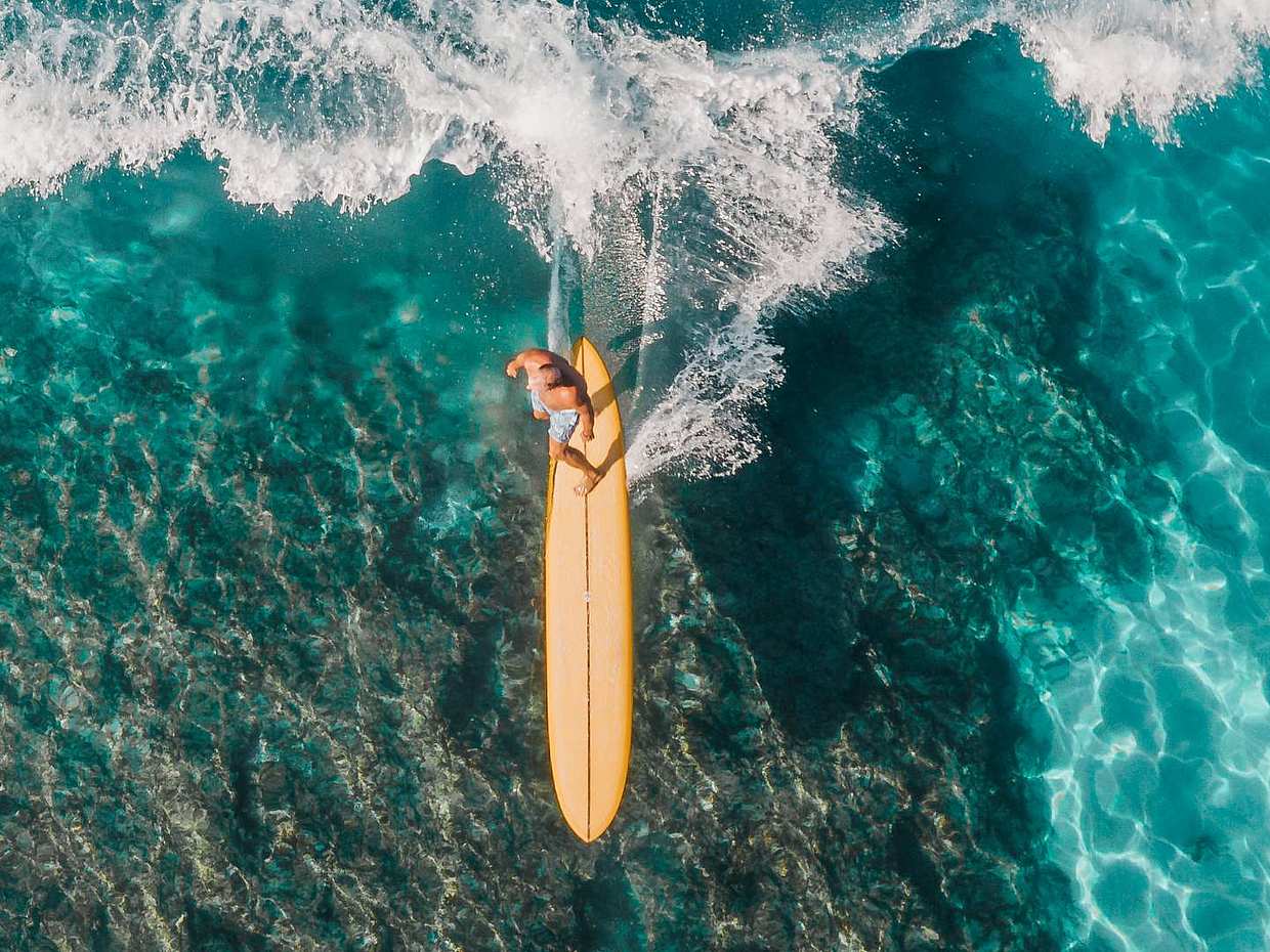 Wasser Longboard Lektion