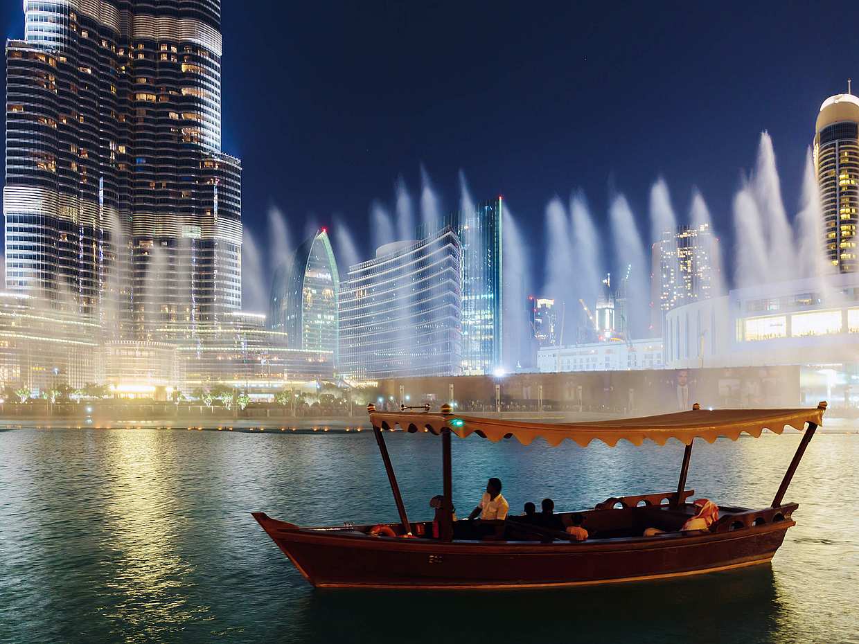 Dubai Mall Shopping, Burj Khalifa 148th floor & Musical Fountain Show with Lake Ride with private transfers in United Arab Emirates