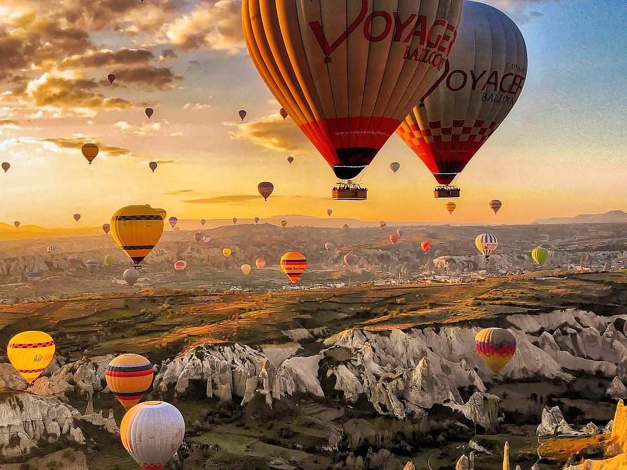 Hot Air Balloon in Cappadocia in Turkey