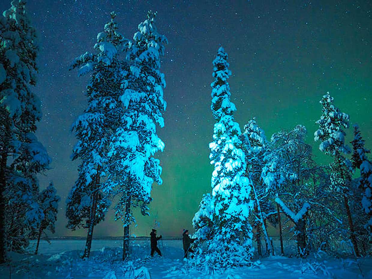 Night Snowshoeing — search for the Aurora, Levi, photo 2