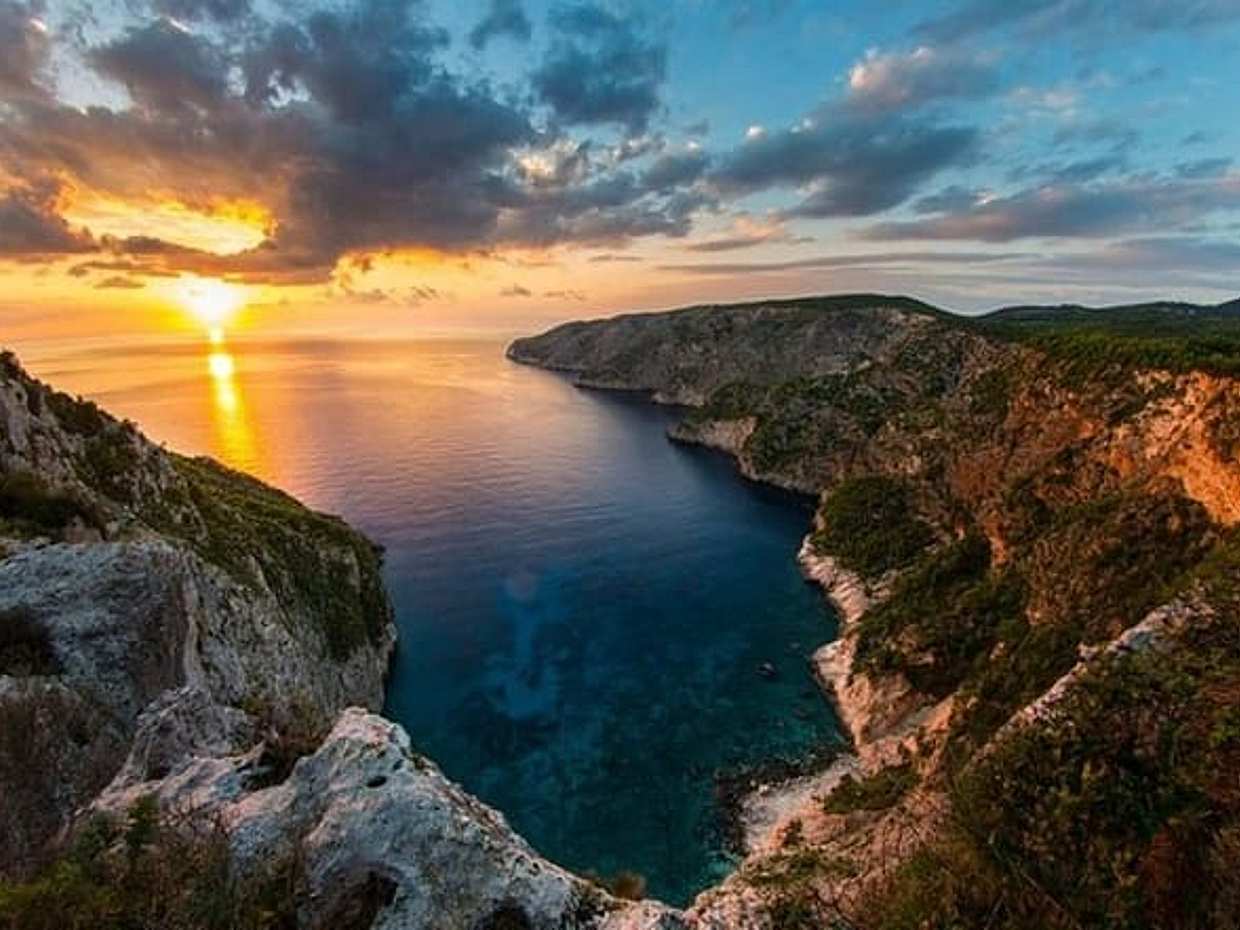 Zakynthos západ slunce s řeckou nocí do Kampi v Řecku, Zakynthos
