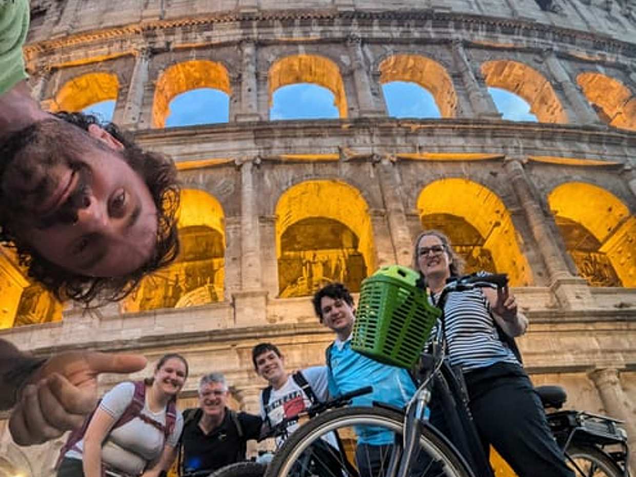 Rome at sunset is magic on two wheels