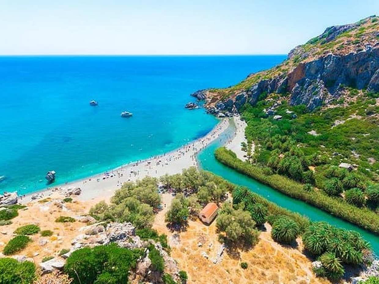 <p>Experiência de Dia em Palm Beach Preveli na Grécia, Rethymno</p>