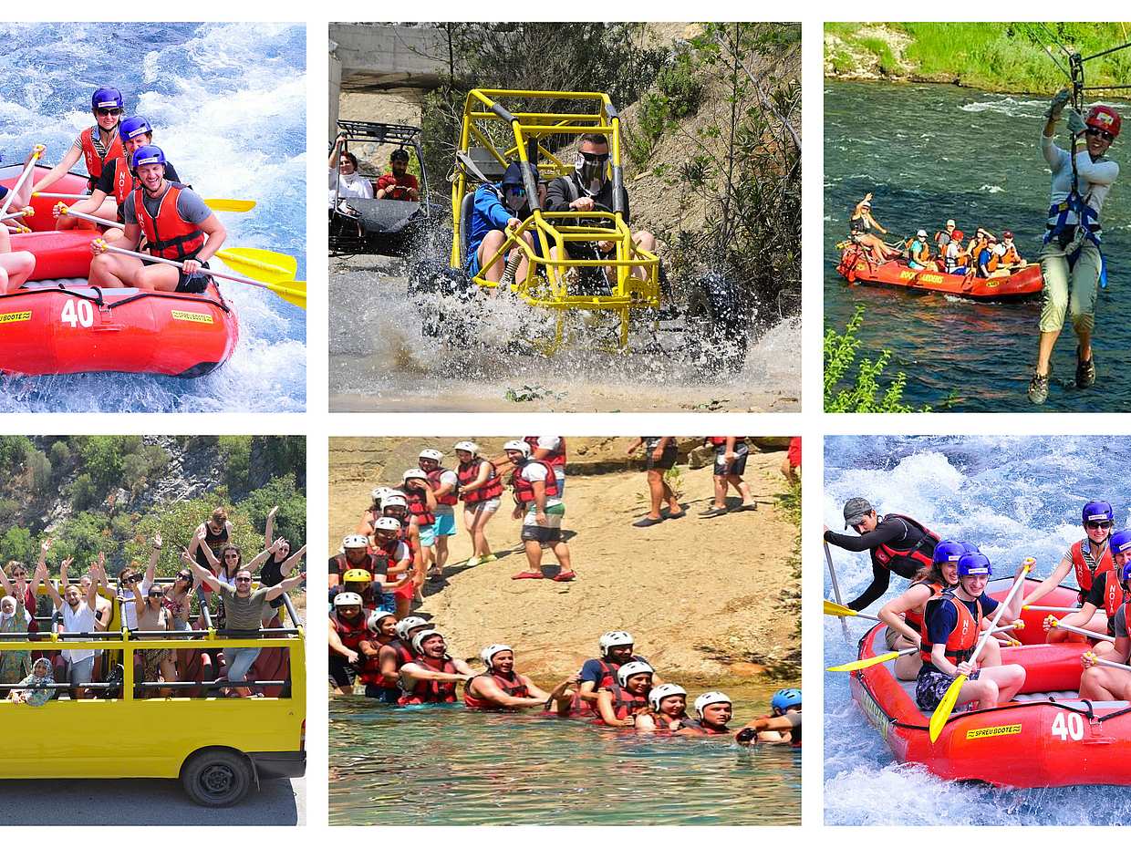 5 en 1: Rafting, Buggy Safari, Tirolesa, Cabrio Safari, Barranquismo desde Alanya en Turquía
