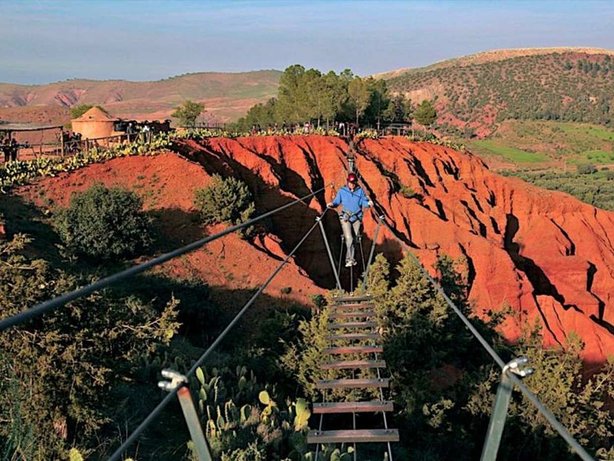 Halbtägige Ziplining- und Wandertour im Atlasgebirge in Marokko, Marrakesch