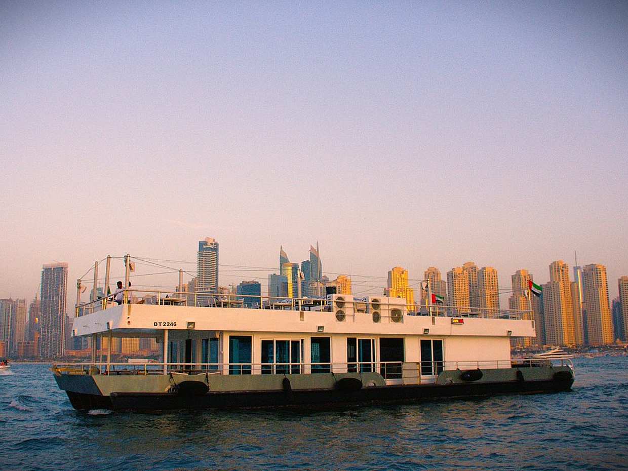 "Dubai Sea Lounge Dinner Cruise tour with Private Transfers in United Arab Emirates".
