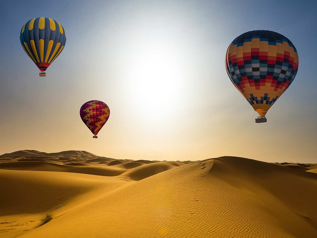 Passeio de Balão de Ar Quente com Café da Manhã Buffet e Passeio de Camelo nos Emirados Árabes Unidos, Dubai, photo 3