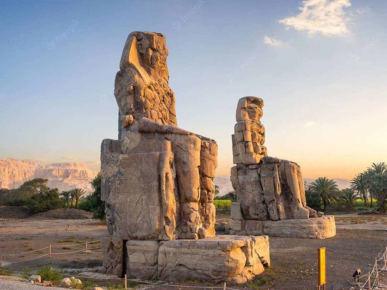 Colossi of Memnon Site Visit from Luxor, Egypt