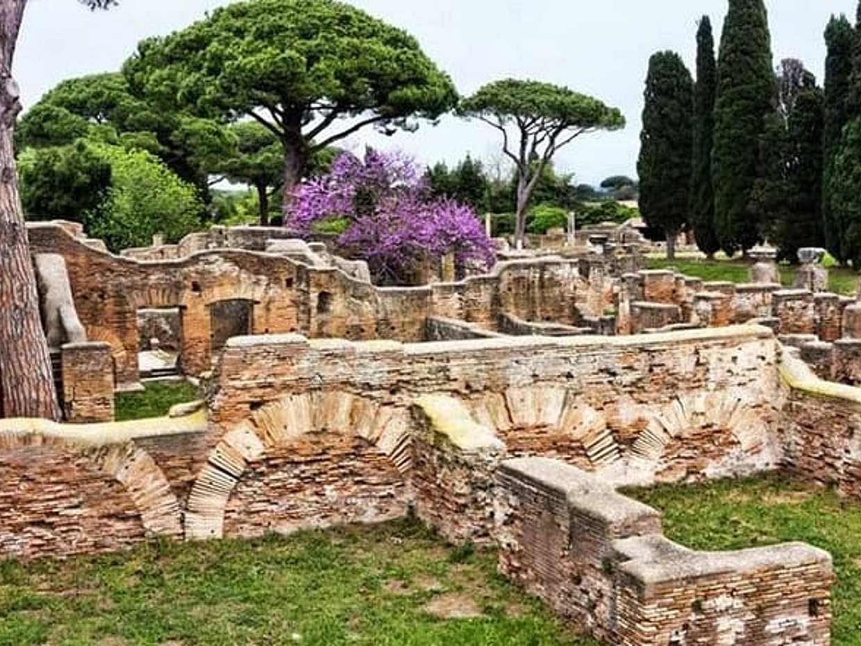 From Rome to Ostia Antica in Italy