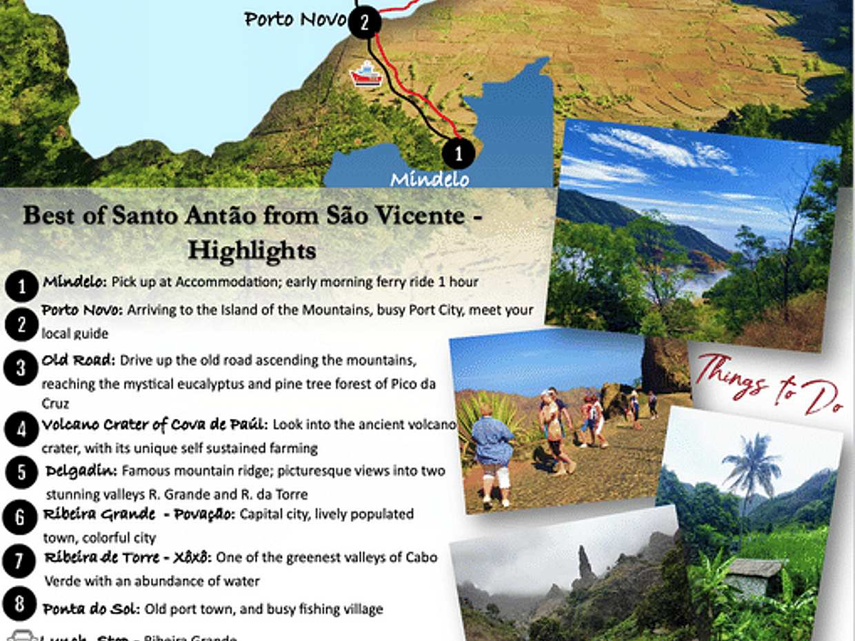 "Santo Antão en vedette : excursion d'une journée en voiture avec ferry depuis São Vicente, Cap-Vert"