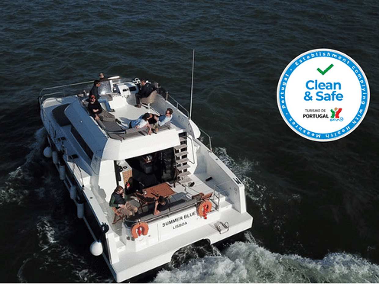 Motor catamaran up to 18 people in Lisbon in Portugal